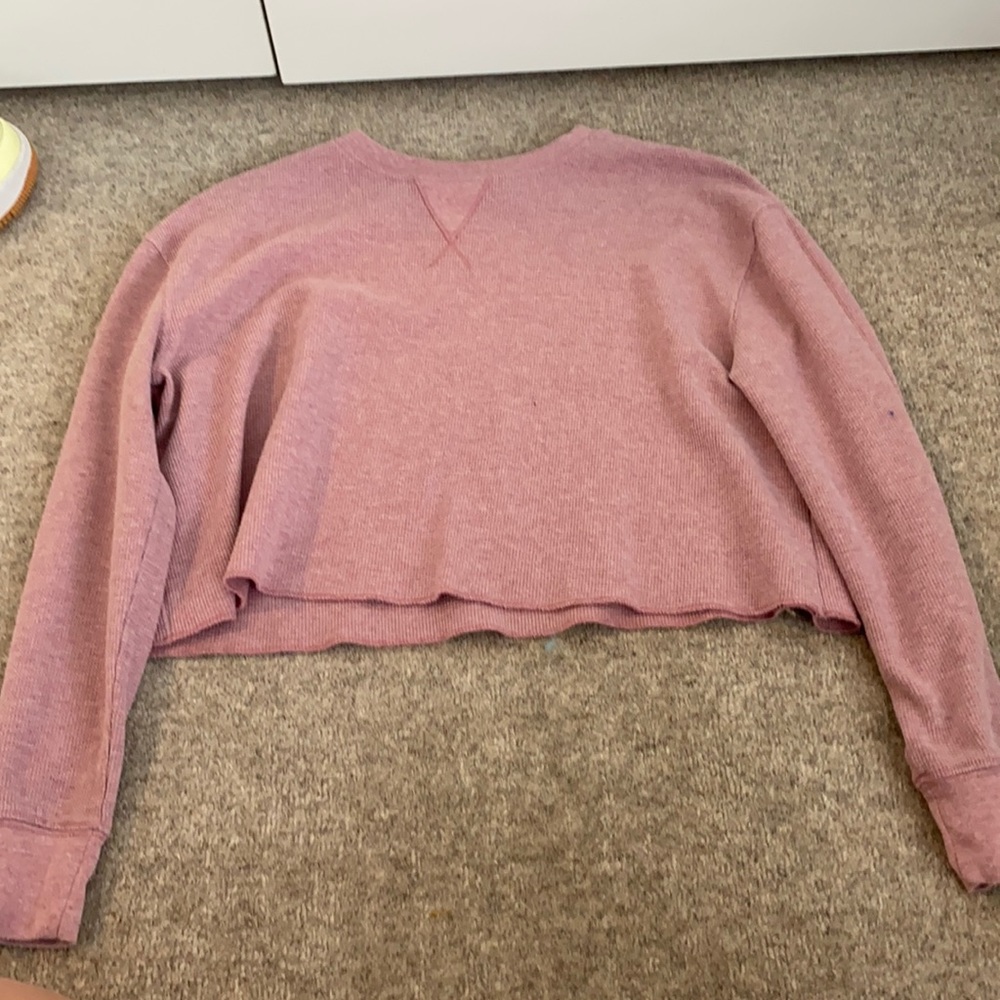 Pink long sleeved crop top